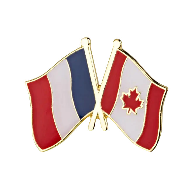 France & Canada Friendship Flags Lapel Pin