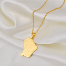 French Guiana Map with Cities Pendant Necklace