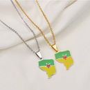 French Guiana Map with Flag Pendant Necklace