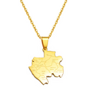 Gabon Map Pendant Necklace