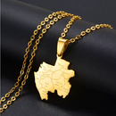Gabon Map Pendant Necklace