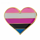 Genderfluid Flag Pride Heart Shaped Lapel Pin