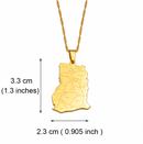 Ghana Map with cities Pendant Necklace