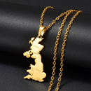 United Kingdom Map with Cities Pendant Necklace