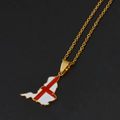 England Map with Flag Pendant Necklace