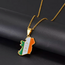 Ireland Map with Flag Pendant Necklace