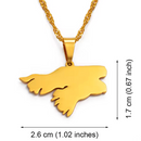 Guinea-Bissau Map Pendant Necklace