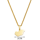 Hungary Map Pendant Necklace