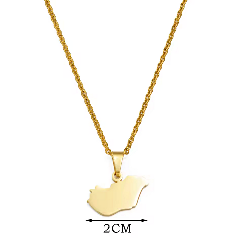 Hungary Map Pendant Necklace