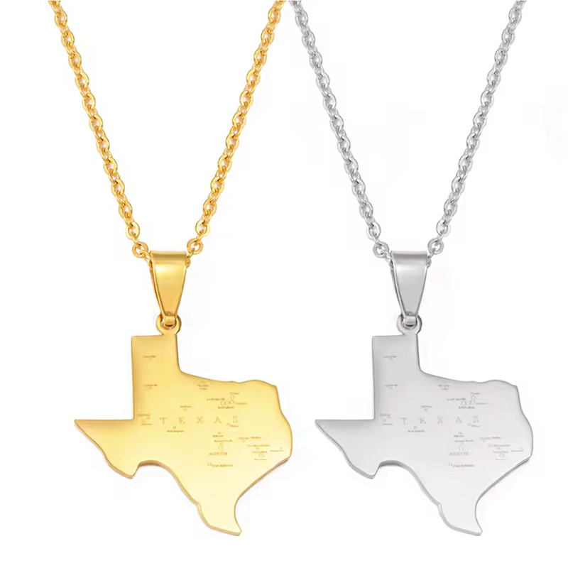 Texas Map Pendant Necklace
