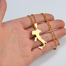 Italy Map with Cities Pendant Necklace