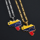 Venezuela Map With flag Pendant Necklace