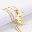 Greece Map with Cities Pendant Necklace