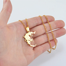 Greece Map with Cities Pendant Necklace