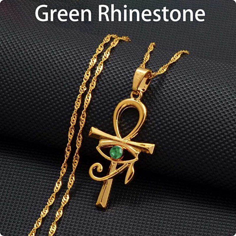 Ankh Cross Pendant with Eye of Horus Necklace