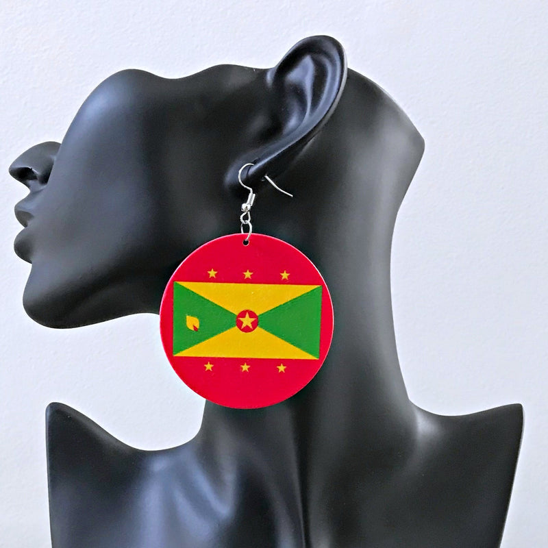 Grenada Flag Drop Earrings
