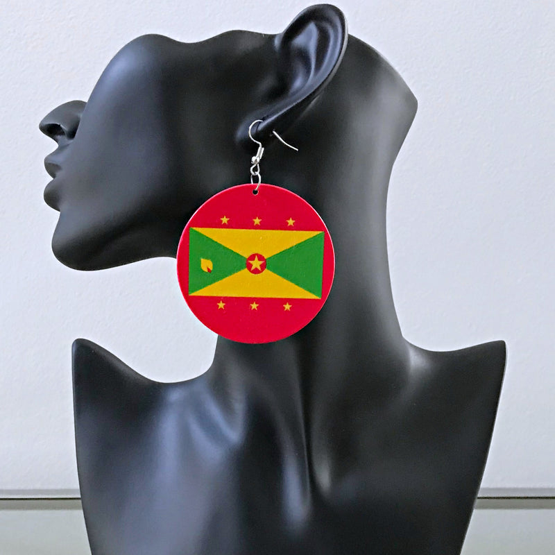 Grenada Flag Drop Earrings