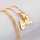 Guadeloupe Map Pendant Necklace