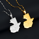 Guatemala Map with Cities Pendant Necklace