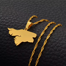 Guinea-Bissau Map Pendant Necklace