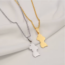 Guyana Map Pendant Necklace