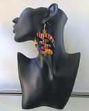 Gye Nyame Kente Cloth Drop Earrings