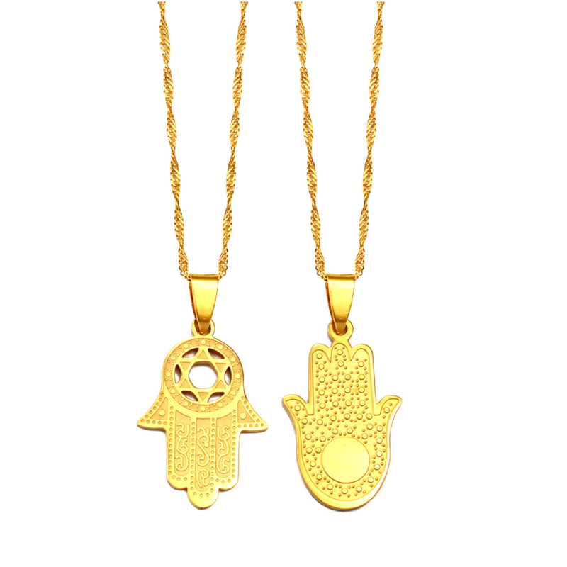 Hamsa Palm Hand of God Amulet Pendant Necklace