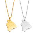 Hawaii Map Pendant Necklace