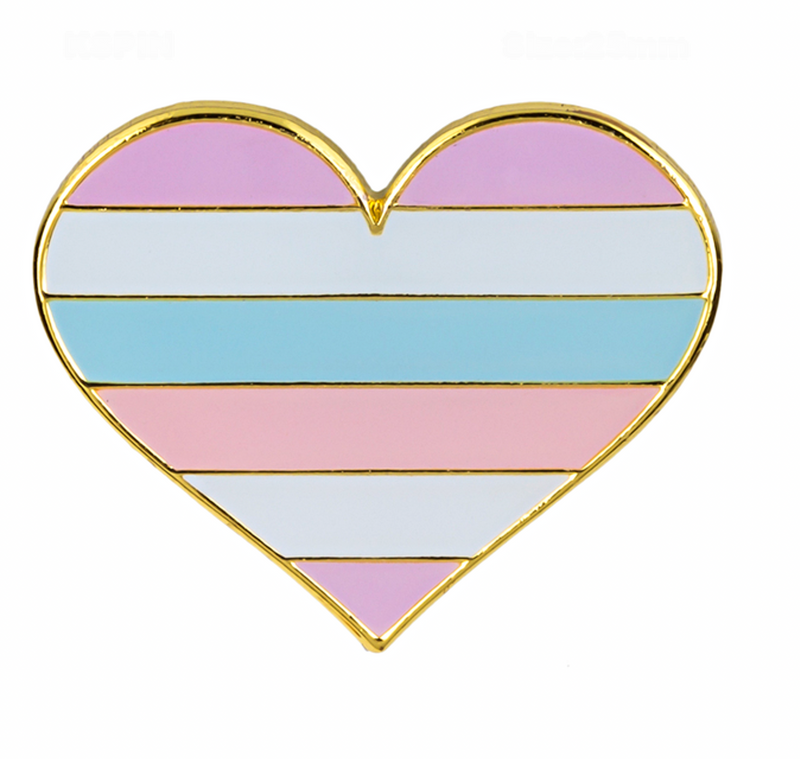 Hermaphrodites Flag Pride Heart Shaped Lapel Pin