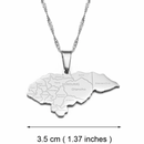 Honduras Map with Cities Pendant Necklace