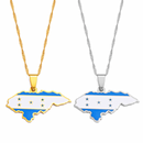 Honduras Map with Flag Pendant Necklace