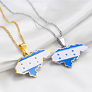 Honduras Map with Flag Pendant Necklace