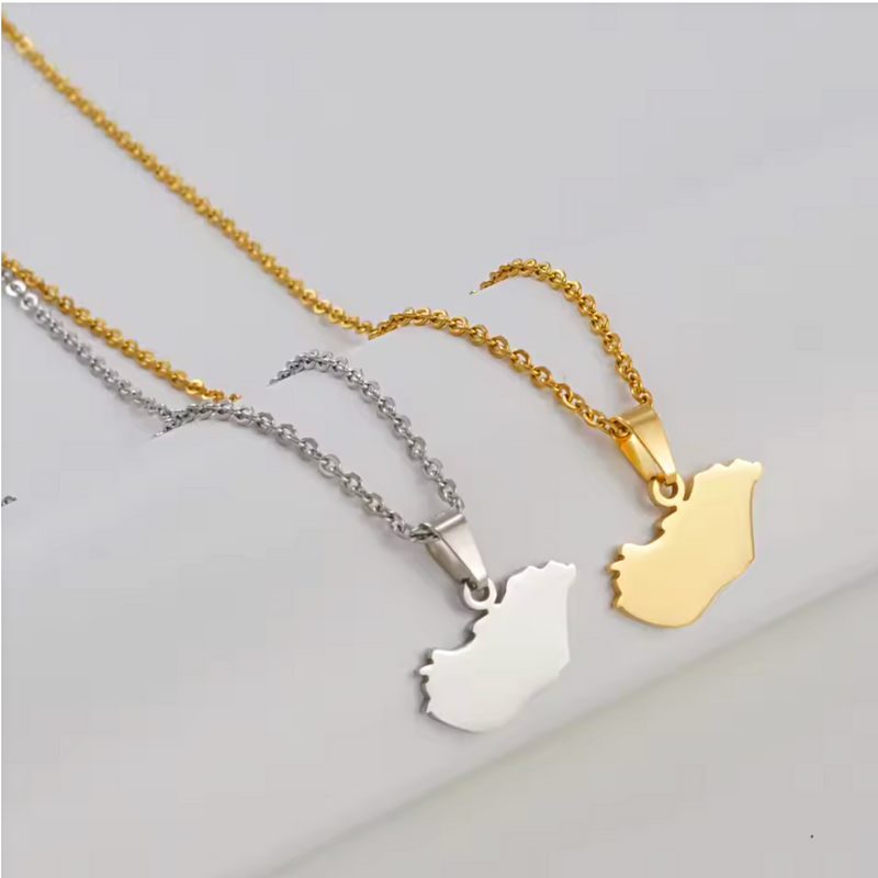 Hungary Map Pendant Necklace