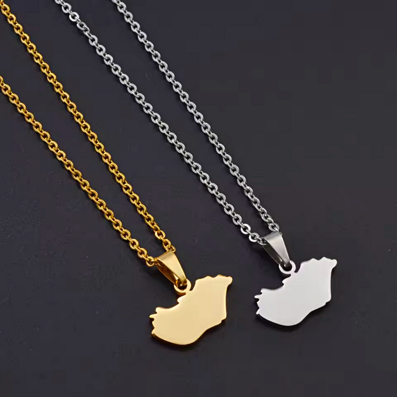 Hungary Map Pendant Necklace