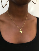 Africa Map Mini Pendant Necklace