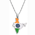 India Map with Flag Pendant Necklace