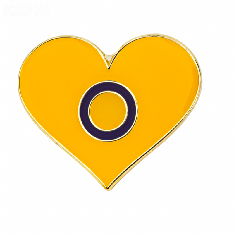 Intersex Flag Pride Heart Shaped Lapel Pin