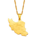 Iran Map with cities Pendant Necklace