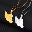 Iran Map with cities Pendant Necklace