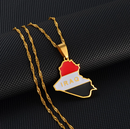 Iraq Map Flag Pendant Necklace