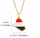 Iraq Map with Flag Pendant Necklace