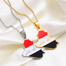 Iraq Map with Flag Pendant Necklace