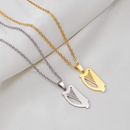 Irish Harp Symbol Pendant Necklace