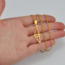 Israel Map With Hexagram Pendant Necklace