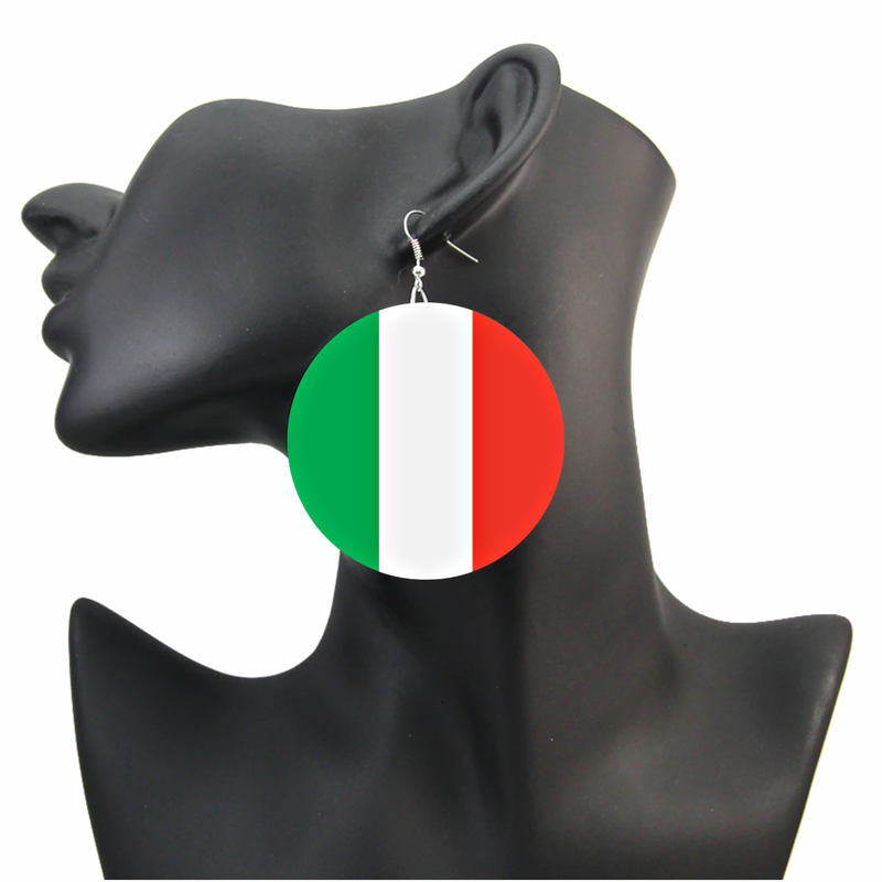 Italy Flag Drop Earrings