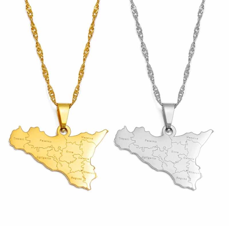 Italy Sicily Necklace with cities