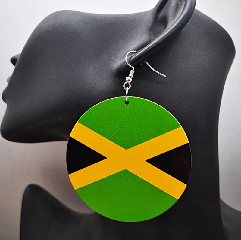 Jamaica Flag Drop Earrings