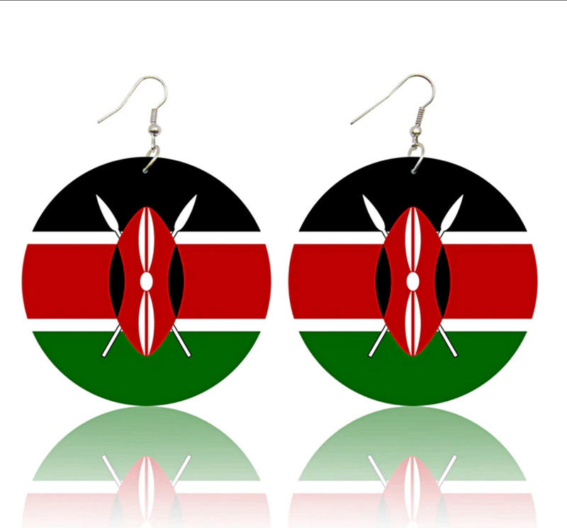 Kenya Flag Drop Earrings