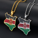 Kenya Map with Flag Pendant Necklace