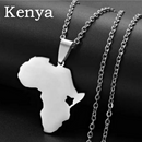 Africa Map with Kenya Map Pendant Necklace